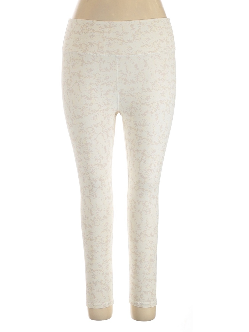 Fabletics Defined Cream Patterned High-Waist Jeggings